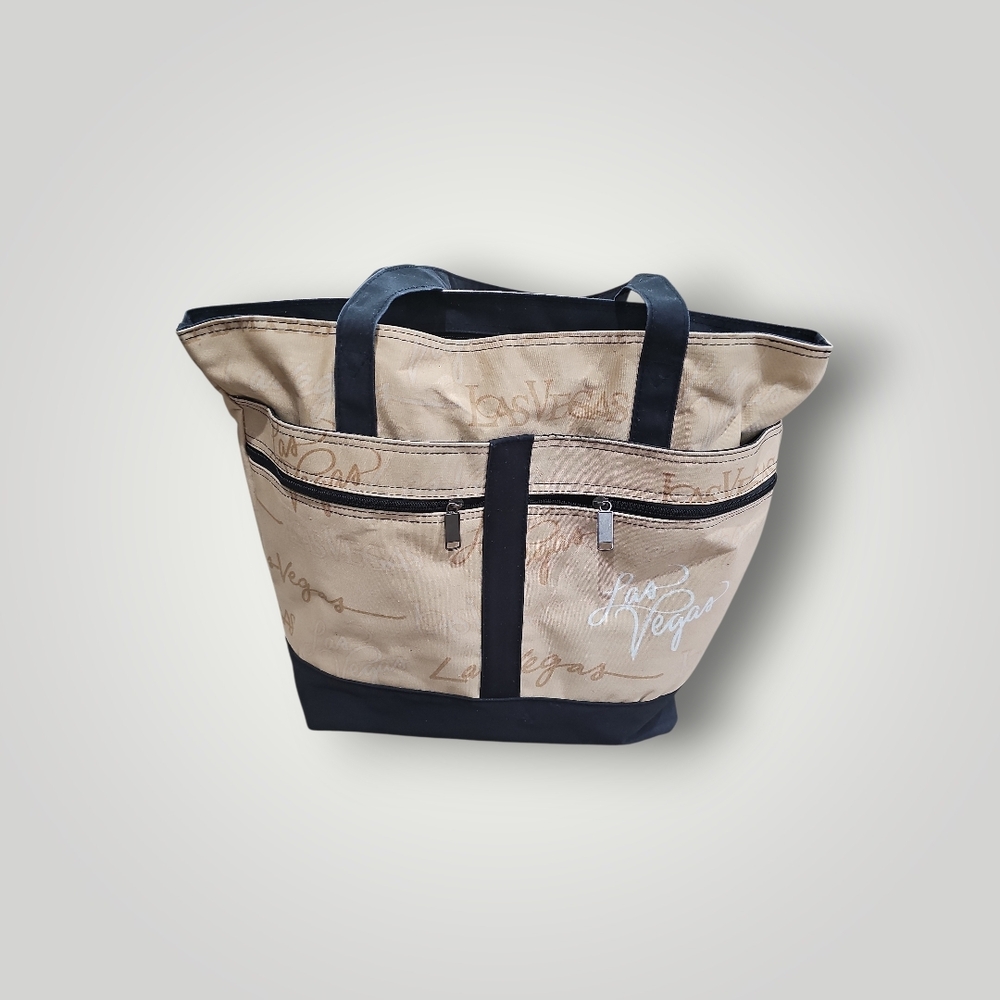 Las Vegas Tan and Black Tote Bag